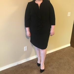 Black Ruffles Skirt Suit